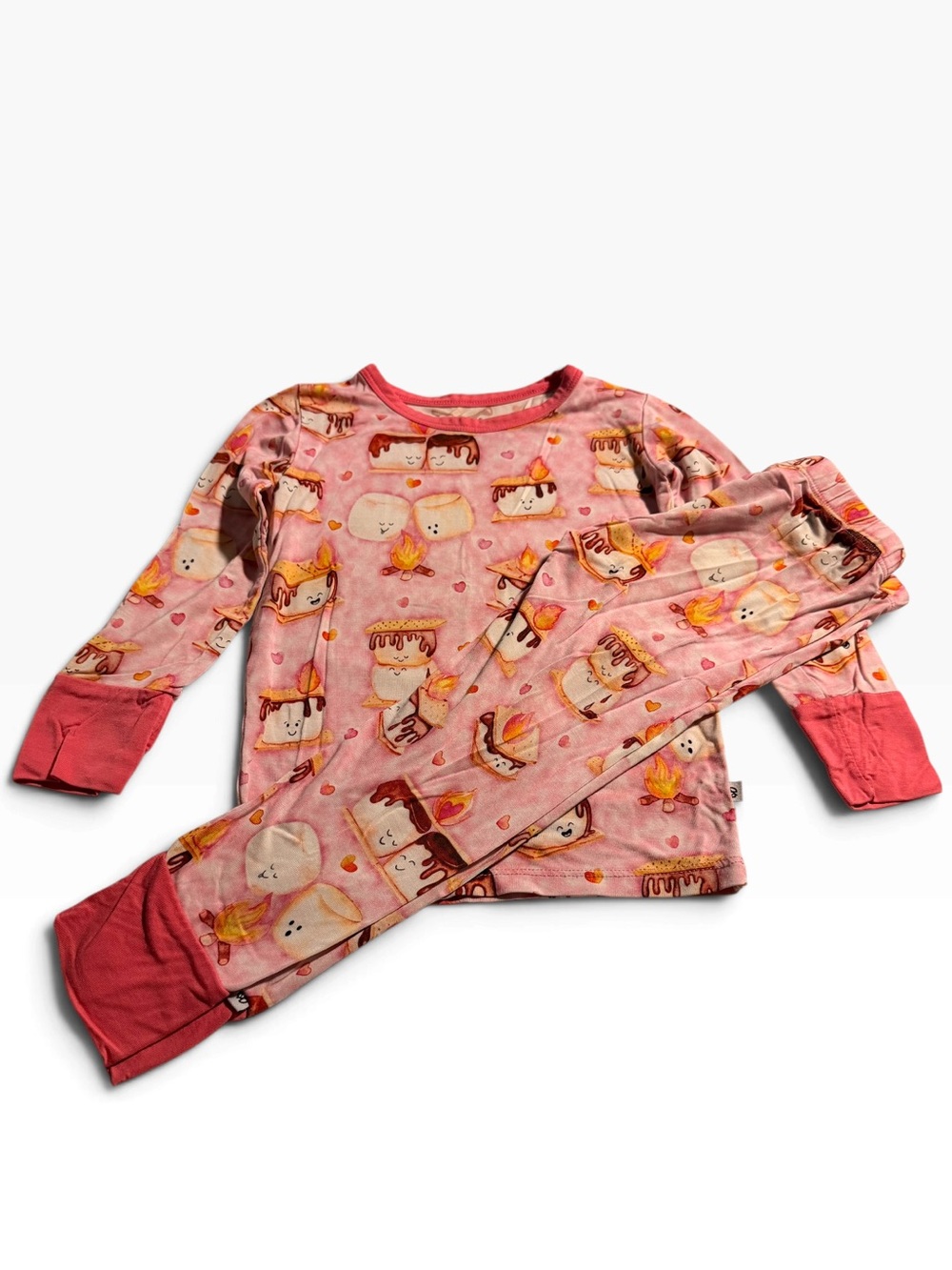 Birdie Bean Campfire S'mores Marshmallow Pajama set Size 2T